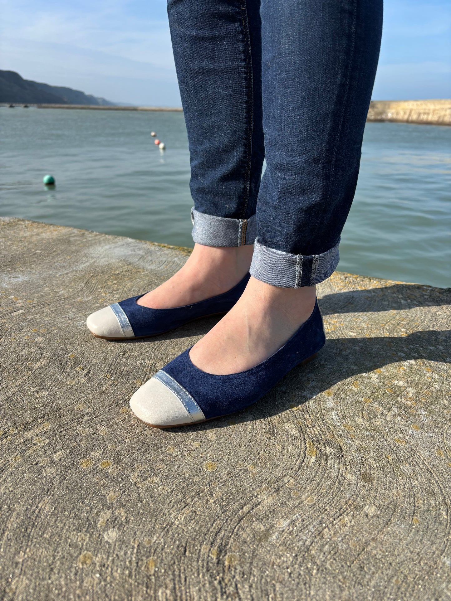 HONEY CUIRS VELOURS OCEAN/OFF WHITE