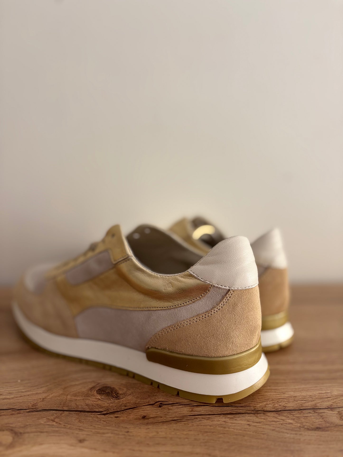 ELECTRA MIX CUIR VELOUR BEIGE/PLATINE