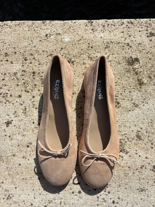 SOFIA CUIR VELOURS NUDE