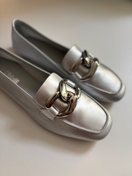 HASTER CUIR NACRE ARGENT