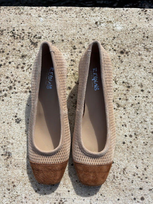 KANA CUIR VELOURS PERFO BEIGE/CHAMOIS