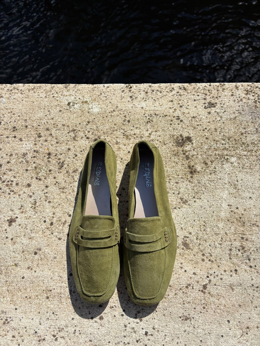 HEMA CUIR VELOURS VERT MOUSSE