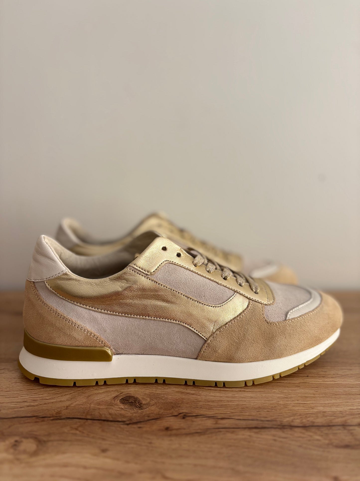 ELECTRA MIX CUIR VELOUR BEIGE/PLATINE