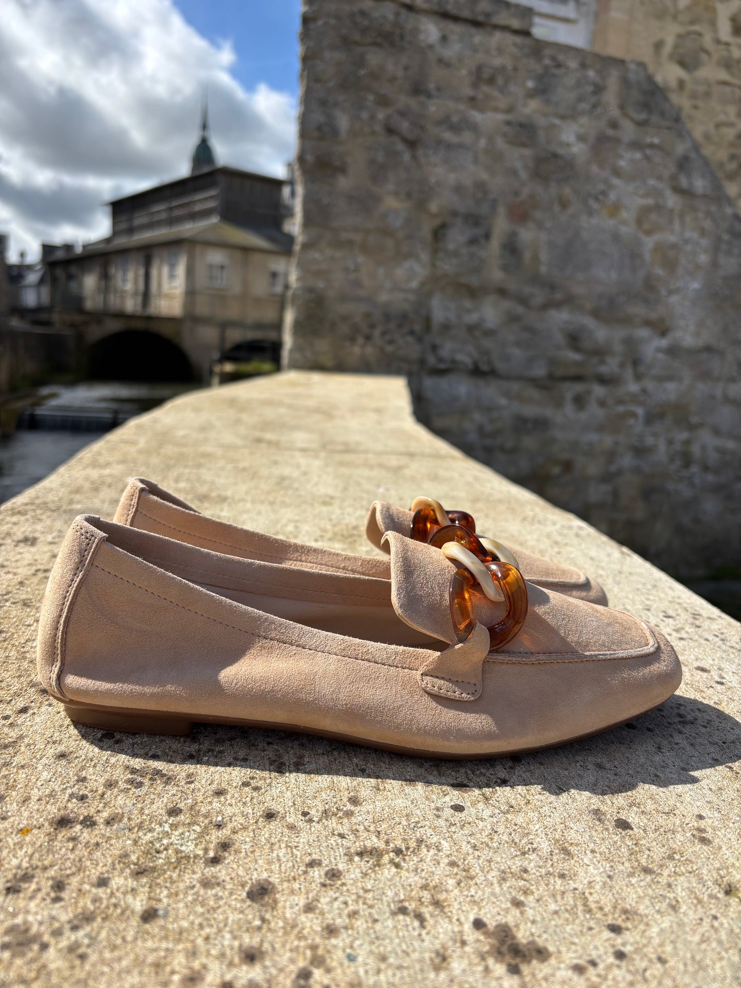 HANISSA CUIR VELOURS NUDE