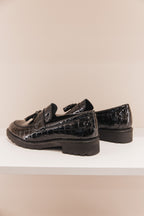 MY0014/07 Mocassins croco vernis noir