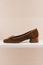 Kyriel cuir velours lézard cacao
