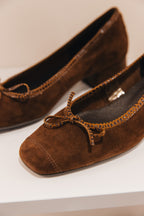 Kyriel cuir velours lézard cacao