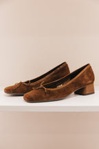 Kyriel cuir velours lézard cacao