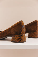 Kyriel cuir velours lézard cacao