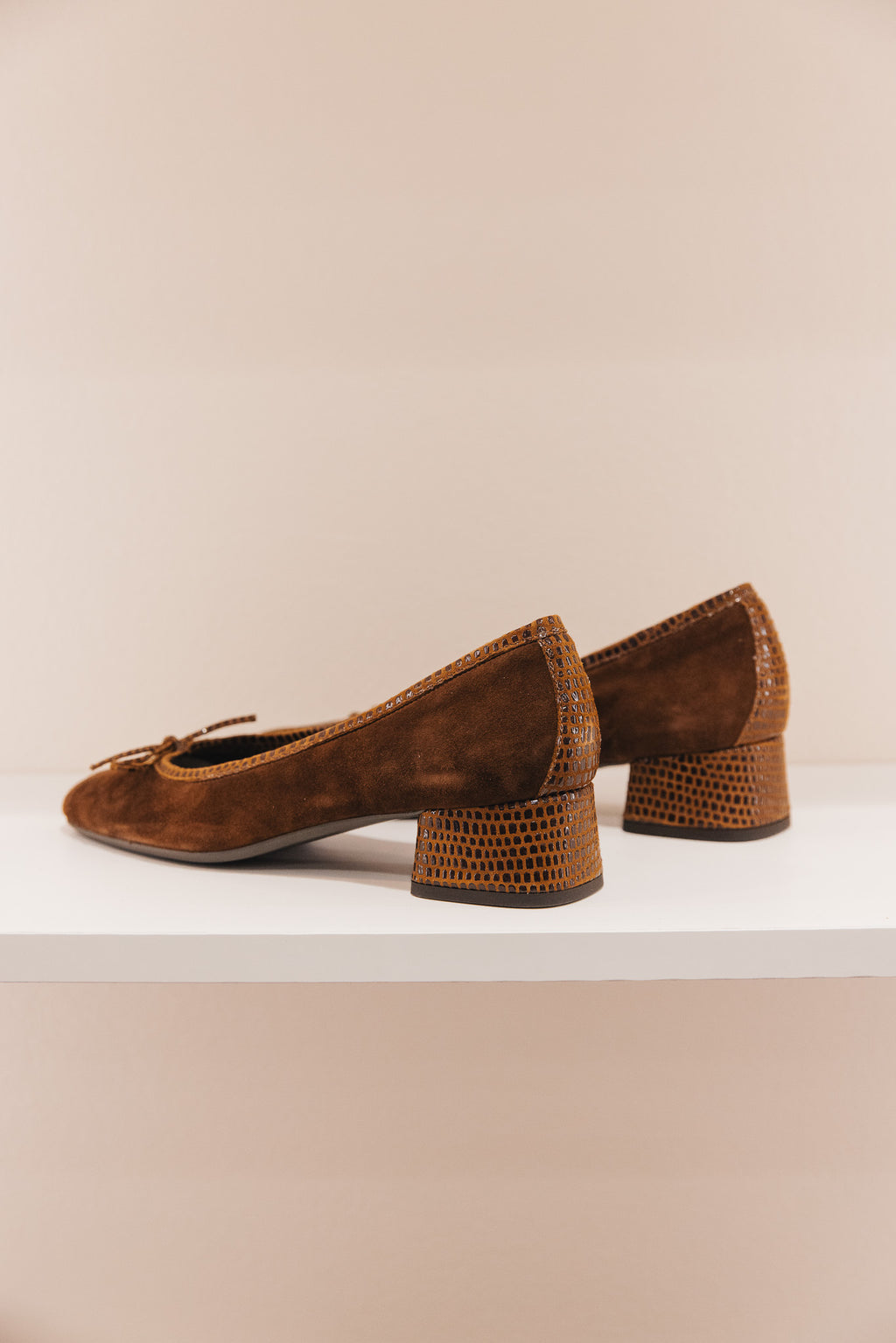 Kyriel cuir velours lézard cacao