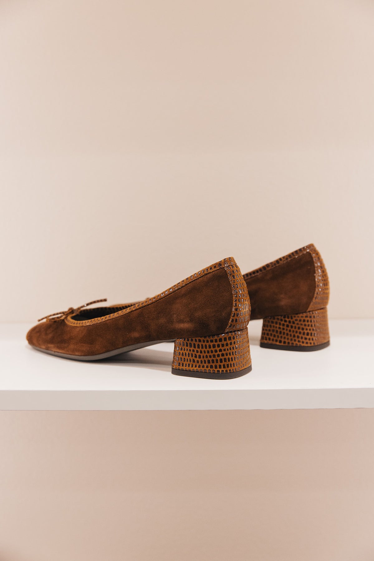 Kyriel cuir velours lézard cacao