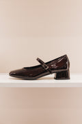 Kelly cuir vernis bordeaux