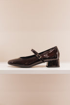 Kelly cuir vernis bordeaux
