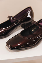 Kelly cuir vernis bordeaux