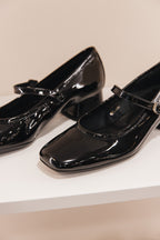Kelly cuir vernis noir