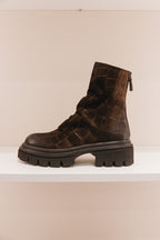 M112 Bottines en daim effet croco