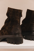 M112 Bottines en daim effet croco
