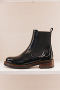 MY0064/41 Boots vernis fripe noir