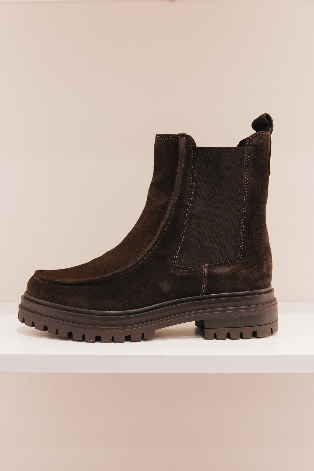 Selena cuir velours marron