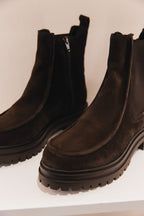Selena cuir velours marron