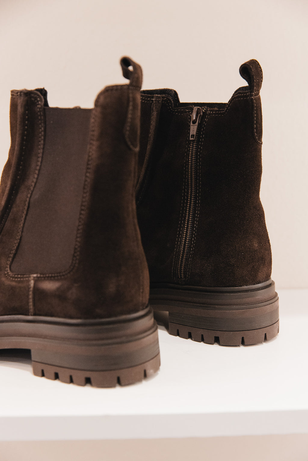 Selena cuir velours marron
