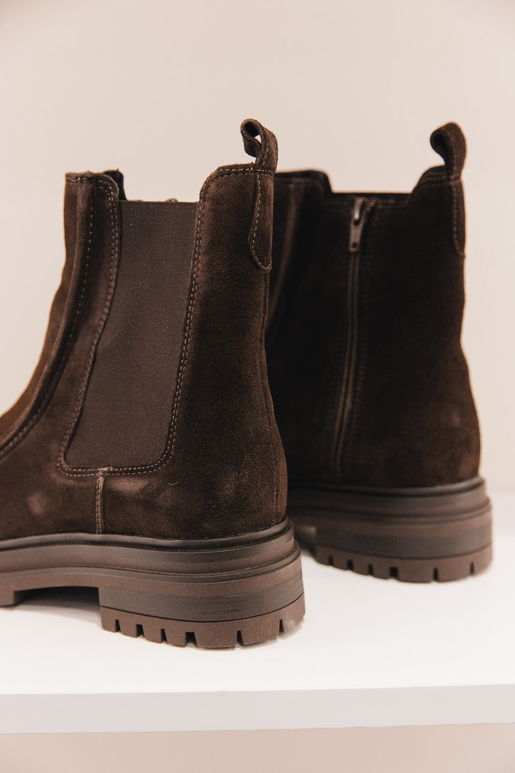 Selena cuir velours marron