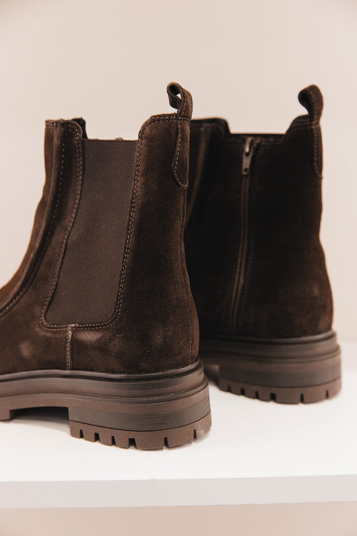 Selena cuir velours marron