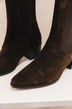 Lausanne en cuir velours marron