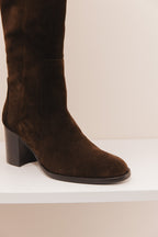 Bardot cuirs velours  marron