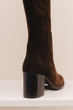 Bardot cuirs velours  marron