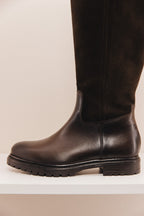 Evolene cuir/ cuir velours marron