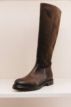 Evolene cuir/ cuir velours marron