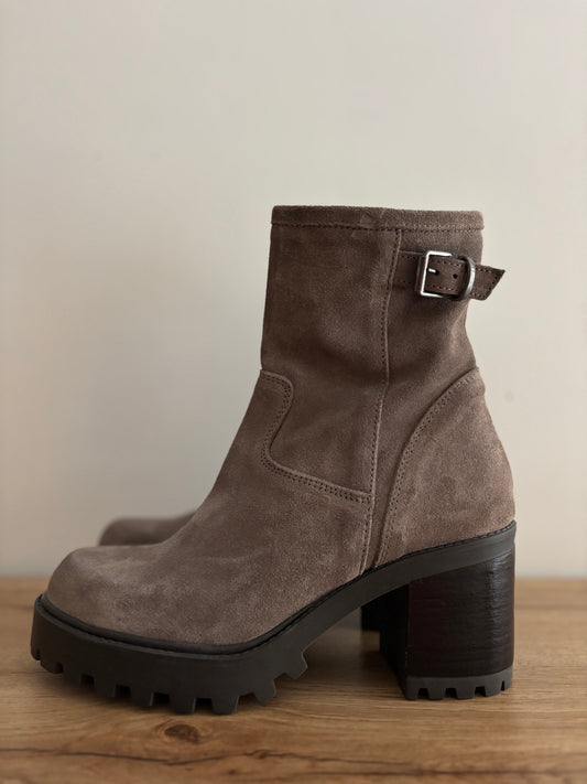 CILDA CUIRS VELOURS TAUPE