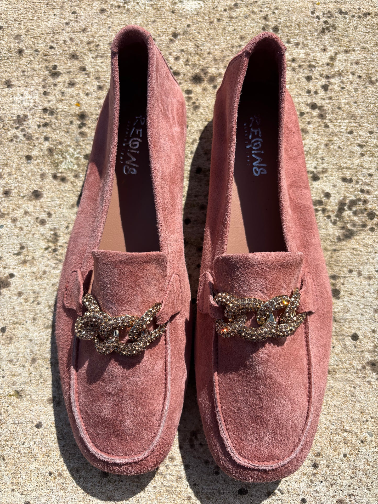 HOLDING CUIR VELOURS ANTIC ROSE