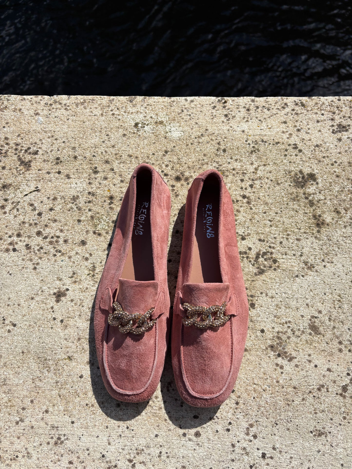 HOLDING CUIR VELOURS ANTIC ROSE