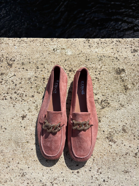 HOLDING CUIR VELOURS ANTIC ROSE