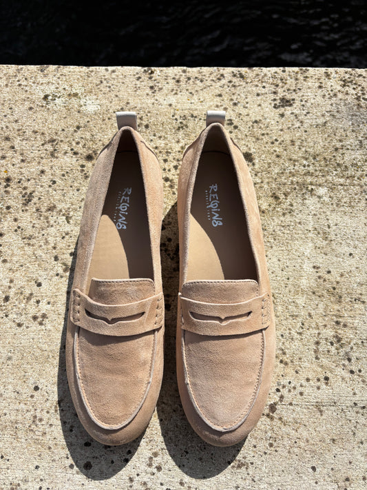 BARBADE CUIR VELOURS NUDE