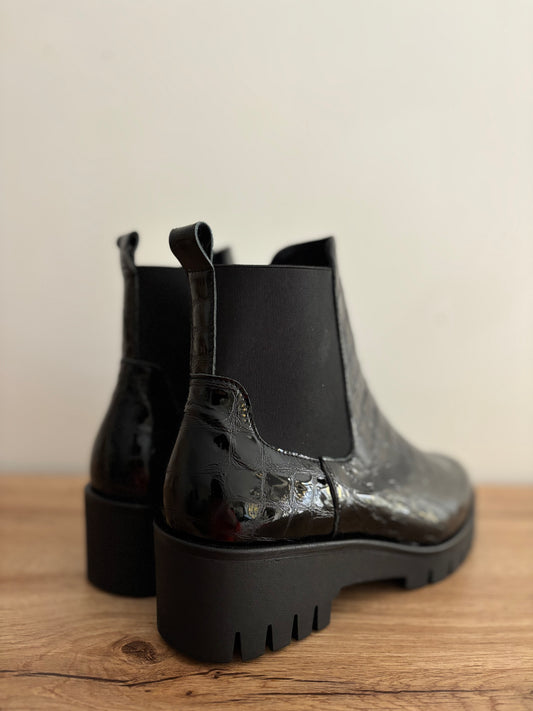 MYMA 8500 Croco vernis noir